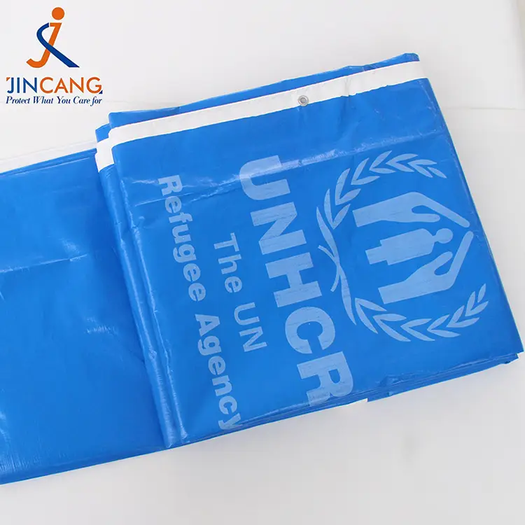 220g Blue Blanc avec imprimé PE Tarpaulin