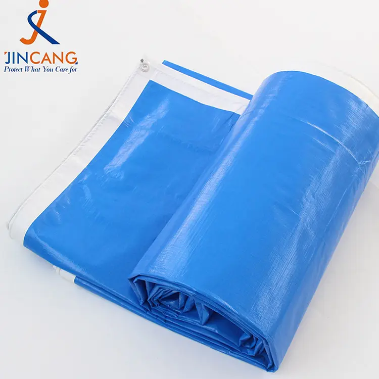 220g Blue Blanc avec imprimé PE Tarpaulin
