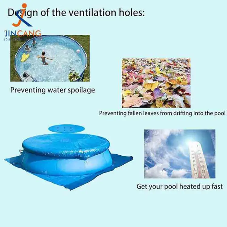 Couverture de piscine bleu argenté